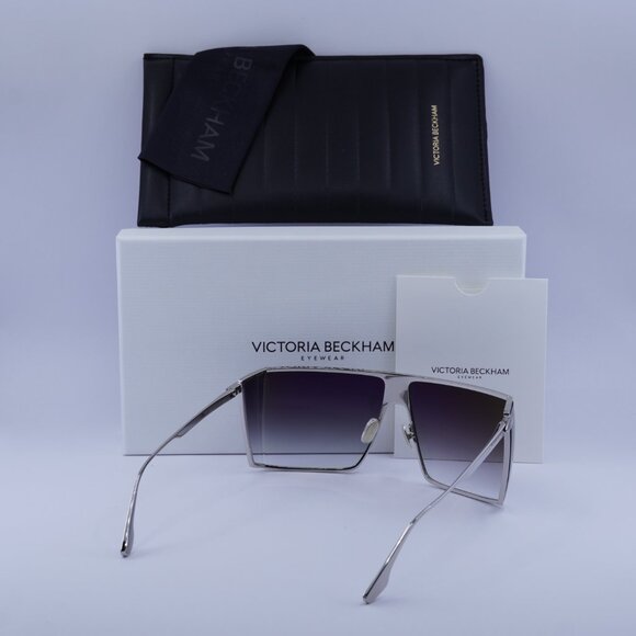 Victoria Beckham VB249S 040 Rectangle Sunglasses – Silver/Smoke Gradient - Picture 9 of 9